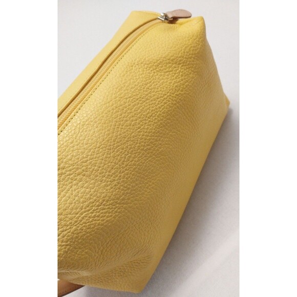 Moscardini~Firenze- Soft Yellow Leather Travel Toiletry Bag- NWOT - Picture 13 of 16